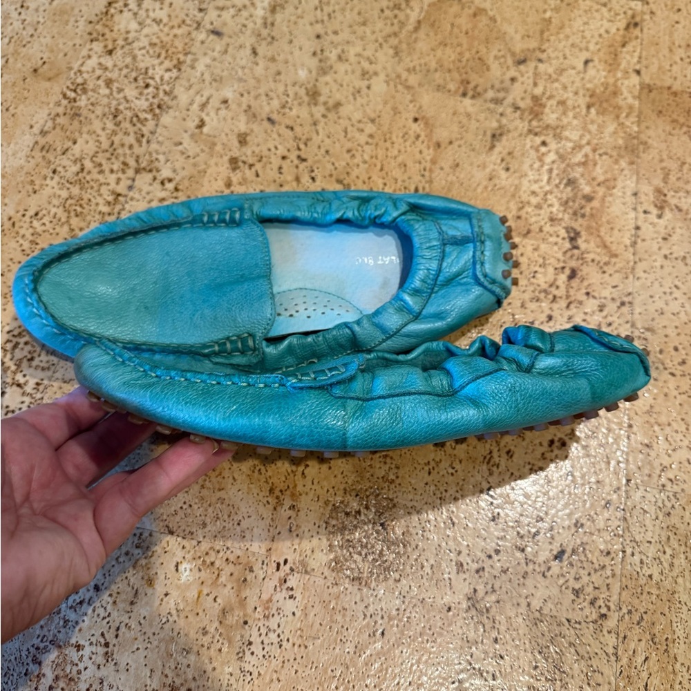 New Chocolat Blu Tara Leather Moccasin Loafer Teal Women’s Shoes Size 9 - Picture 15 of 15